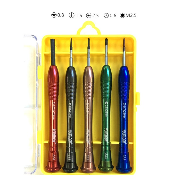 YOUKILOON 5Pcs Phone Repair Opening Screwdriver Tool Set for iPhone 7 / 7 Plus / 6s Etc. (YOU-3335)-1
