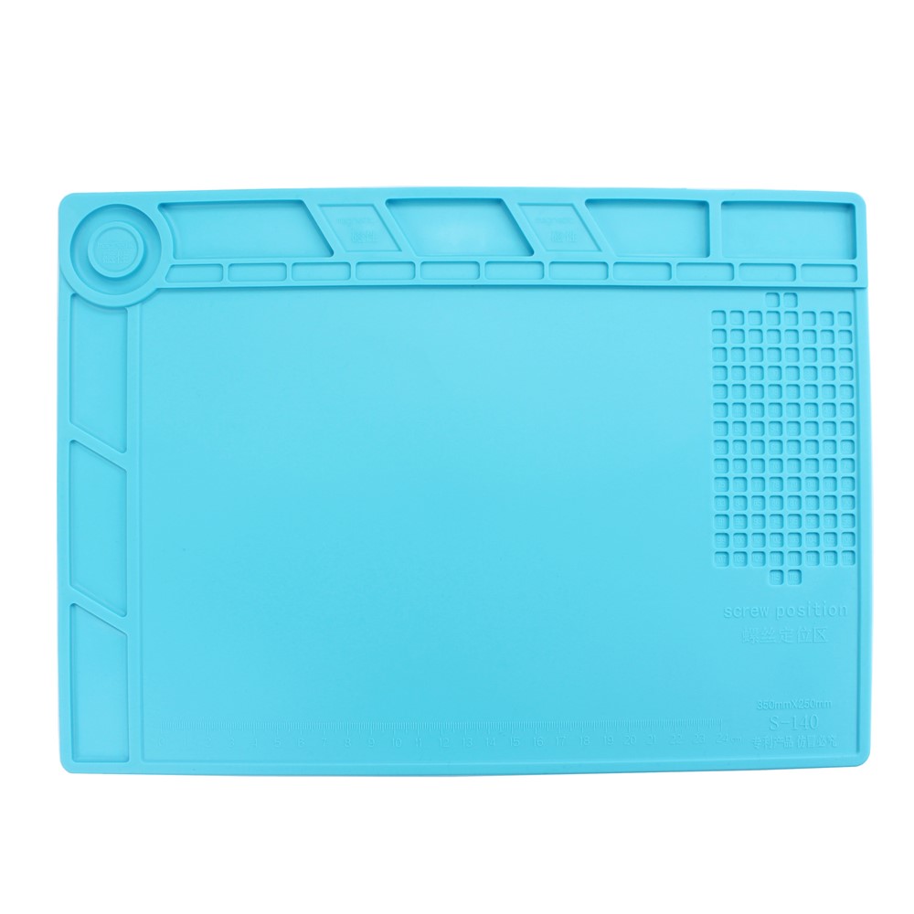 S-140 Silicone Heat Insulation Repair Platform Mat with Magnetic Screw Section - Blue-3