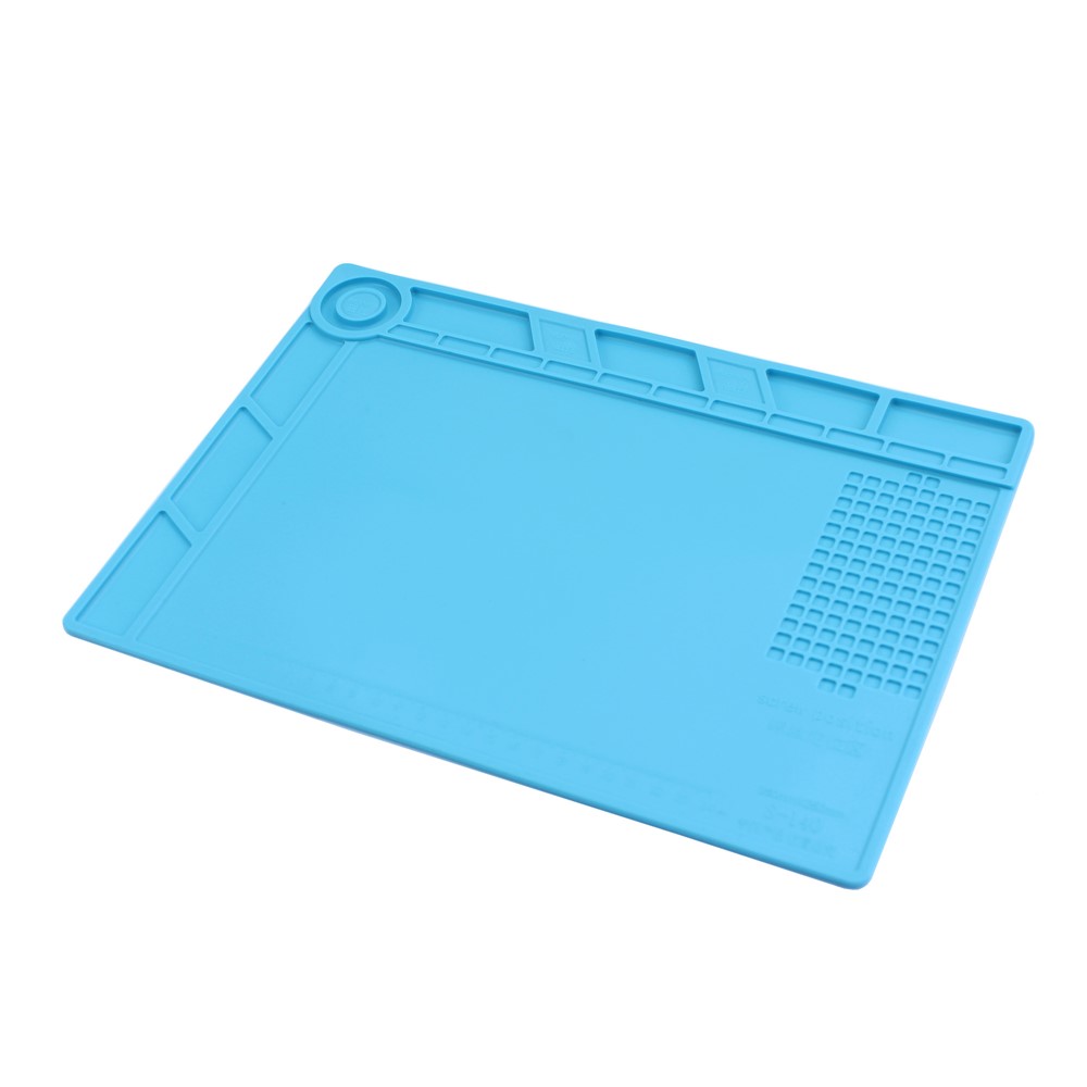 S-140 Silicone Heat Insulation Repair Platform Mat with Magnetic Screw Section - Blue-4