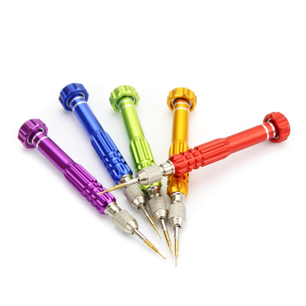 5-in-1 Professional Disassembling Repair Opening Tool Screwdriver Set for iPhone Repair - Red-6