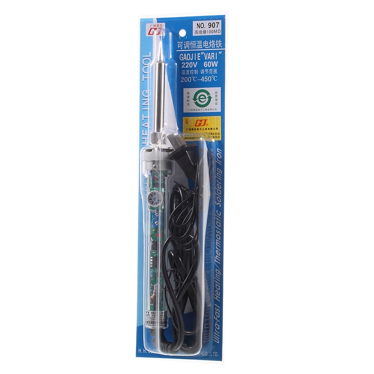 907 220V 60W Pencil Type Professional Adjustable Temperature Welding Soldering Iron Tool - CN Plug-7