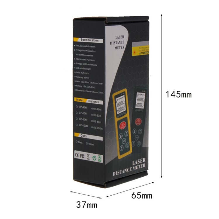 CP-100H Mini 100M Handheld Digital Laser Distance Meter Diastimeter for Construction Industries - Black-14