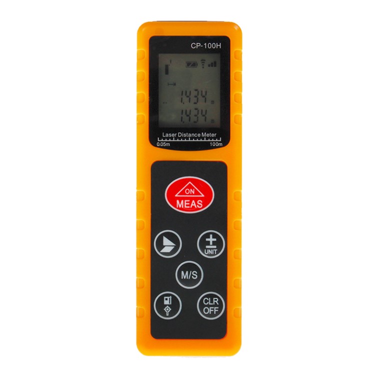 CP-100H 100M Handheld Digital Laser Distance Meter Measure Test Tool for Construction Industries - Yellow-1