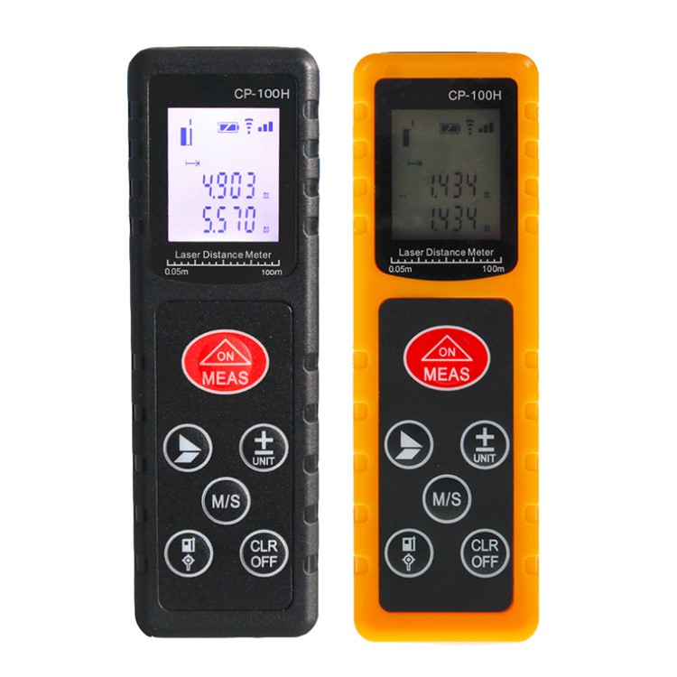 CP-100H 100M Handheld Digital Laser Distance Meter Measure Test Tool for Construction Industries - Yellow-6
