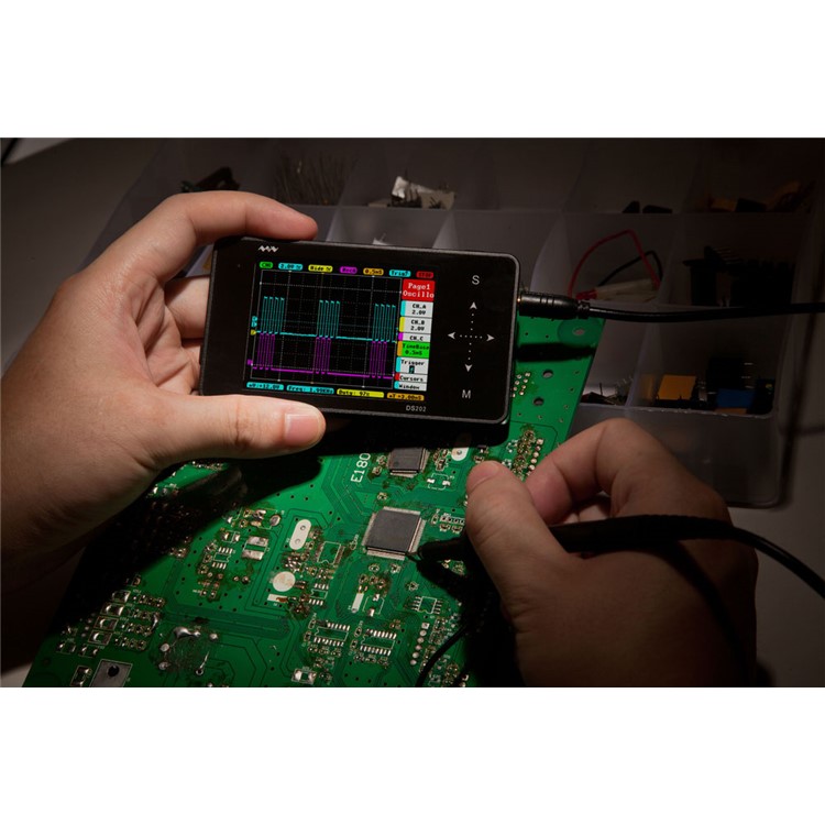 DS202 Portable Mini Handheld Touch Screen Digital Storage Two Channel Oscilloscope - Black-10