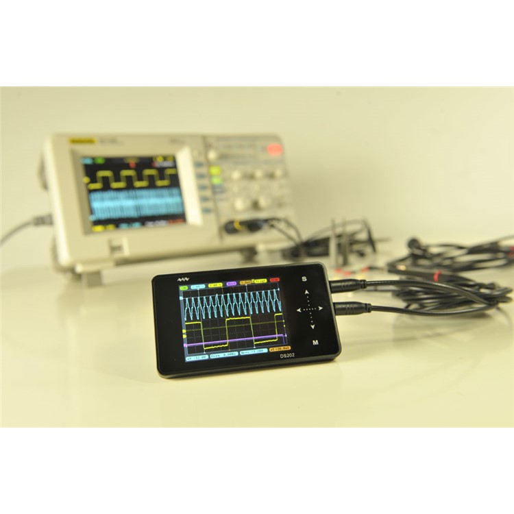 DS202 Portable Mini Handheld Touch Screen Digital Storage Two Channel Oscilloscope - Black-12