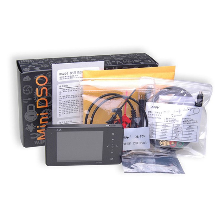 DS202 Portable Mini Handheld Touch Screen Digital Storage Two Channel Oscilloscope - Black-8