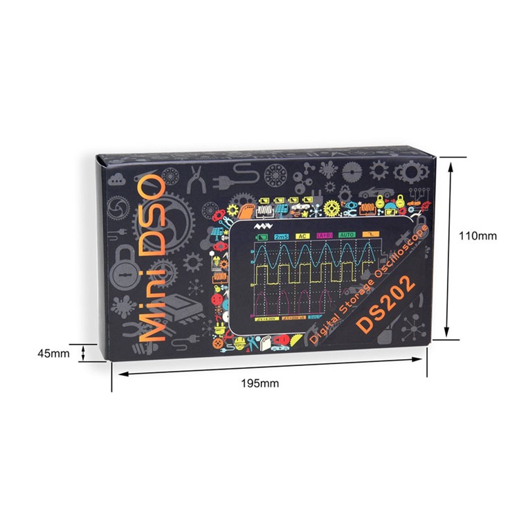 DS202 Portable Mini Handheld Touch Screen Digital Storage Two Channel Oscilloscope - Black-9