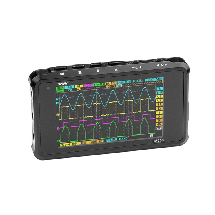 DS203 Portable 3-inch LCD Display Touch Screen 4 Channel Digital Storage Oscilloscope - Black-1