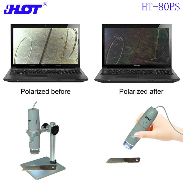 HOT HT-80PS LED Torch Battery Polarization Microscope Digital Super Camera Polarized Smart Gear with Stand-10