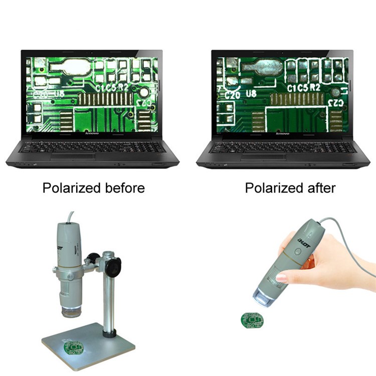 HOT HT-80PS LED Torch Battery Polarization Microscope Digital Super Camera Polarized Smart Gear with Stand-4