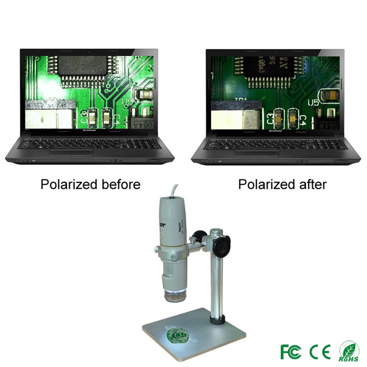 HOT HT-80PS LED Torch Battery Polarization Microscope Digital Super Camera Polarized Smart Gear with Stand-6