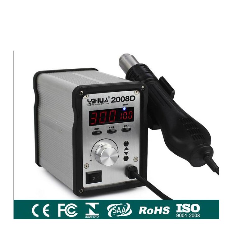 YIHUA 2008D Brushless Fan Hot Air Gun Rework Station with Digital Display - 110V / CN Plug-1