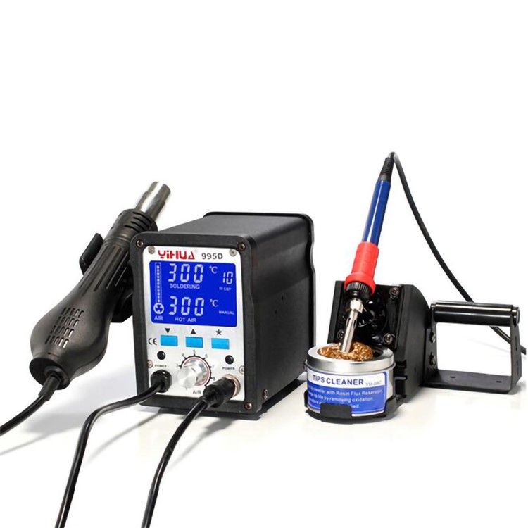 YIHUA 2 In 1 LCD Lötstation Mit Heißluftpistole Reparatur Schweißwerkzeug - 110 V / US-Stecker-1