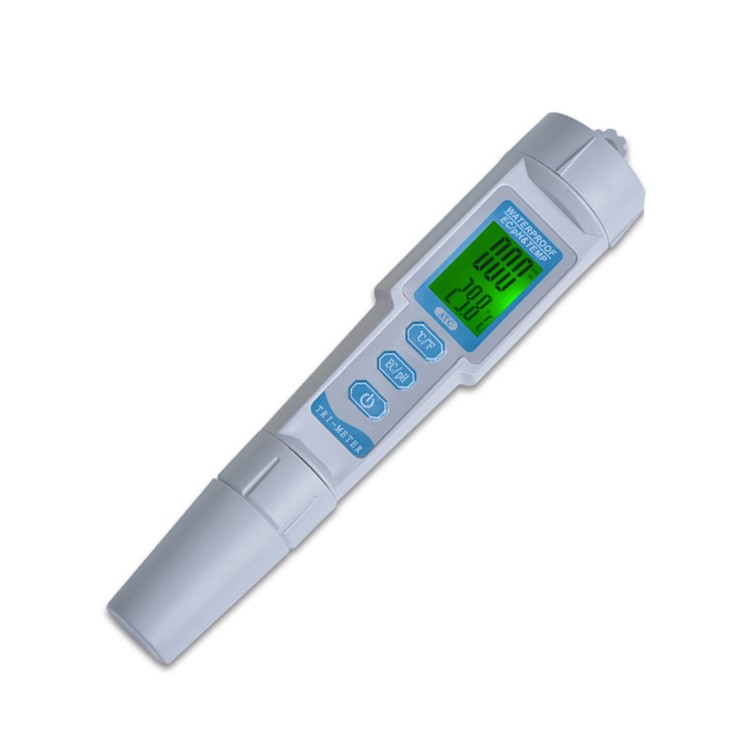 3-in-1 Portable PH/EC/TEMP Meter Trimeter Pen Type Water Quality Monitor Tester Detector - White-2