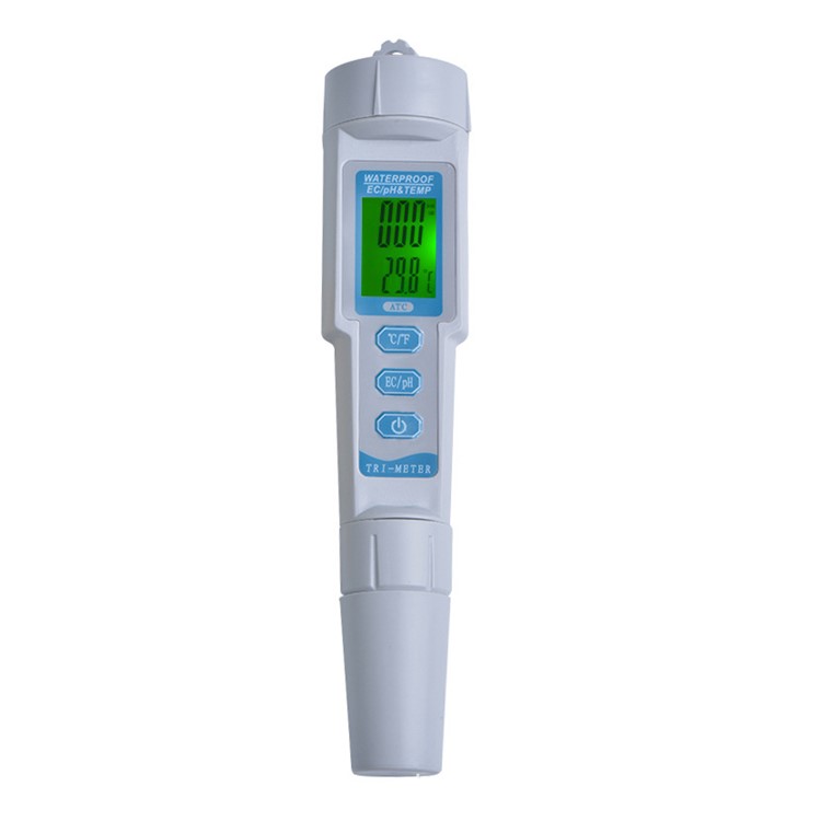 3-in-1 Portable PH/EC/TEMP Meter Trimeter Pen Type Water Quality Monitor Tester Detector - White-3