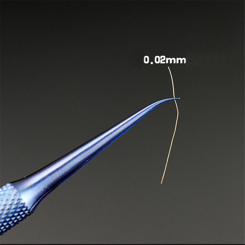 0,15 Mm D'empreinte Digitale Saut Fil Tweezer Titanium Alliage Pour Téléphone Portable Maintenance - Pointe Incurvée-6