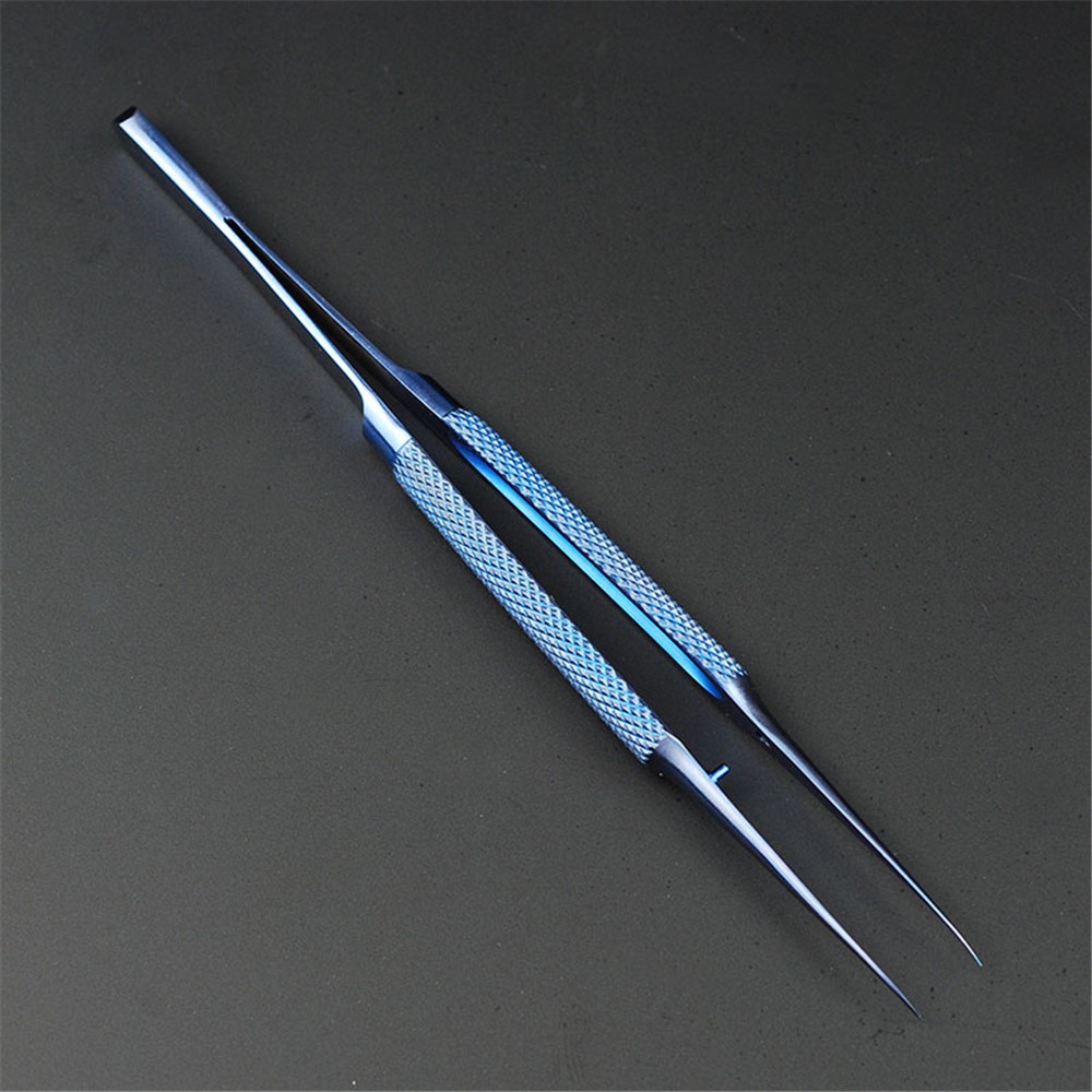0.15mm Fingerprint Jump Wire Tweezer Titanium Alloy for Mobile Phone Mainboard Maintenance - Curved Tip-7