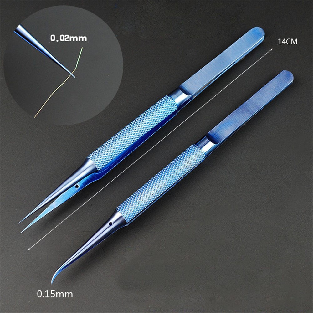 0.15mm Fingerprint Jump Wire Tweezer Titanium Alloy for Mobile Phone Mainboard Maintenance - Curved Tip-8