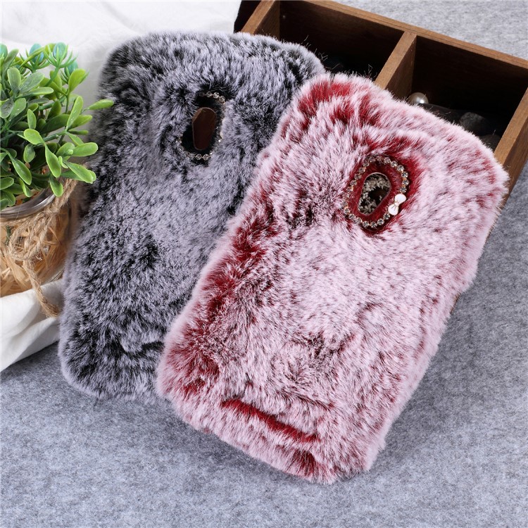 Soft Fur Coated Rhinestone TPU Back Case for Asus Zenfone 5 Lite A502CG (2014) - White-3