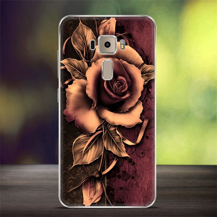 Softlyfit Embossment TPU Phone Case for Asus Zenfone 3 ZE552KL - Gothic Rose-1