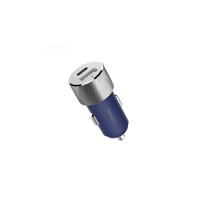 

ROCK Sitor Type-c + USB Автомобильное Зарядное Устройство Для Iphone Ipad Samsung HTC LG Sony И Т. Д. - Синий, iPhone X