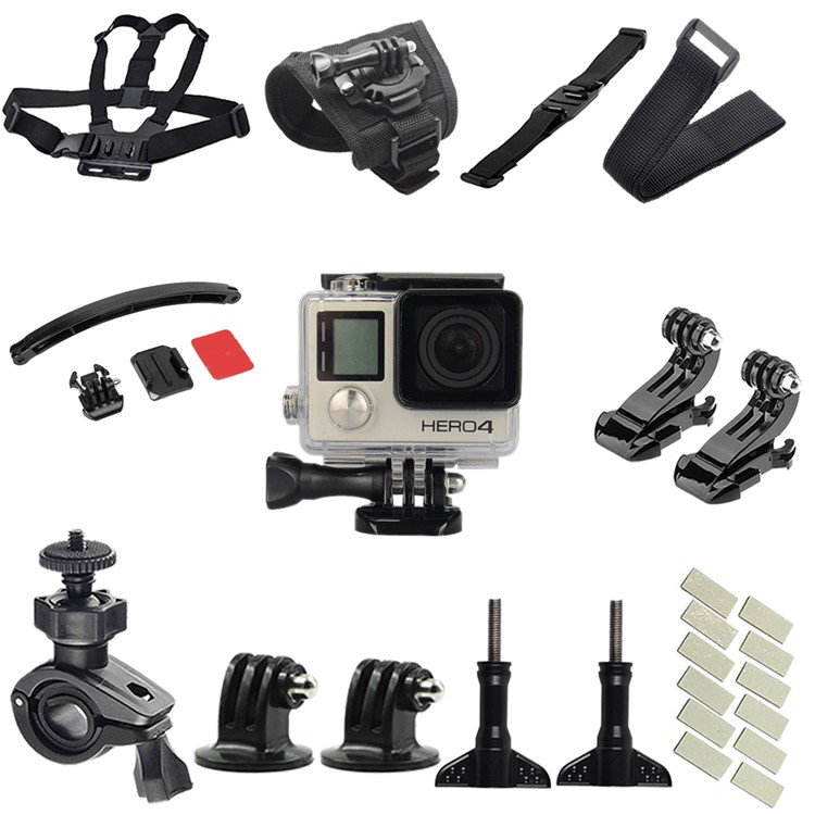 17 in 1 Outdoor Cycling GoPro Accessories Kit for GoPro Hero 4/3+/3 etc.-1