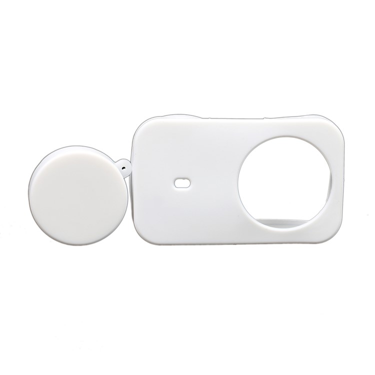 Protective Silicone Housing Cover for Xiaomi Mijia Mini 4K Action Camera + Lens Cap Protective Case - White-1