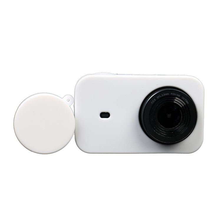 Protective Silicone Housing Cover for Xiaomi Mijia Mini 4K Action Camera + Lens Cap Protective Case - White-2
