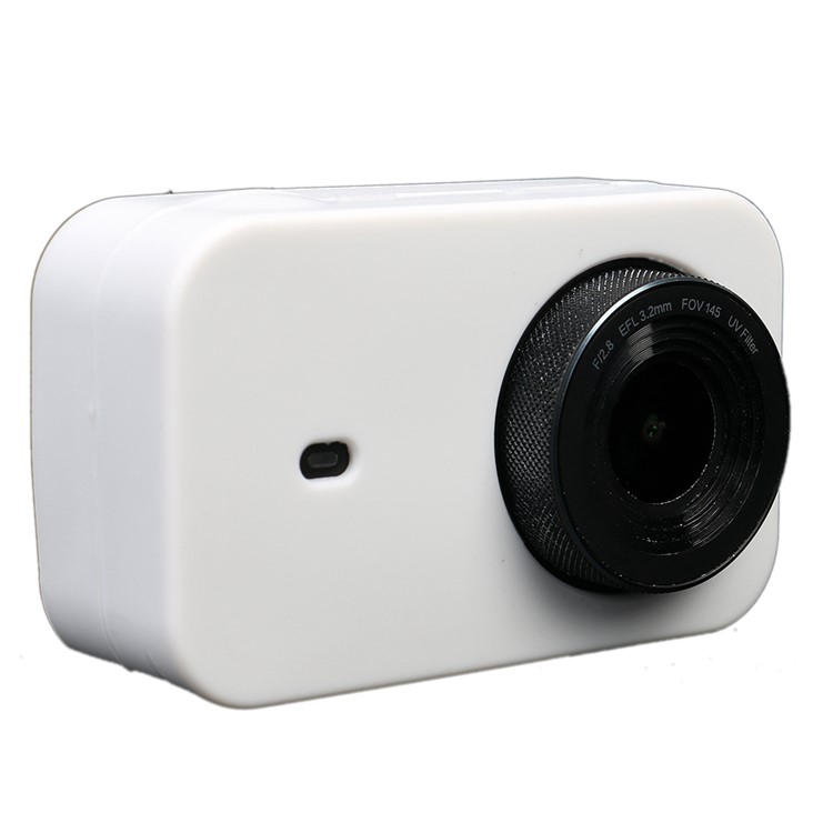 Protective Silicone Housing Cover for Xiaomi Mijia Mini 4K Action Camera + Lens Cap Protective Case - White-4
