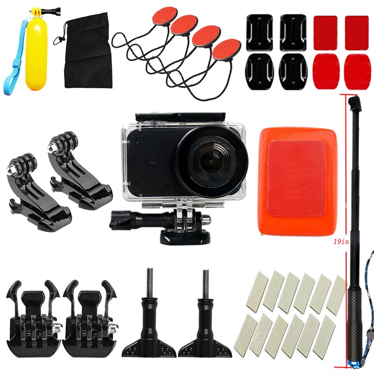 36 in 1 Accessories Kit with Floating Hand Grip, Waterproof Housing Case for Xiaomi Mijia 4K Mini Action Camera-1