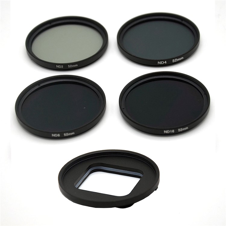 AT747 52mm Lens Filter Kit ND2 ND4 ND8 ND16 Neutral Density ND Filters Set for GoPro Hero 6/5-1