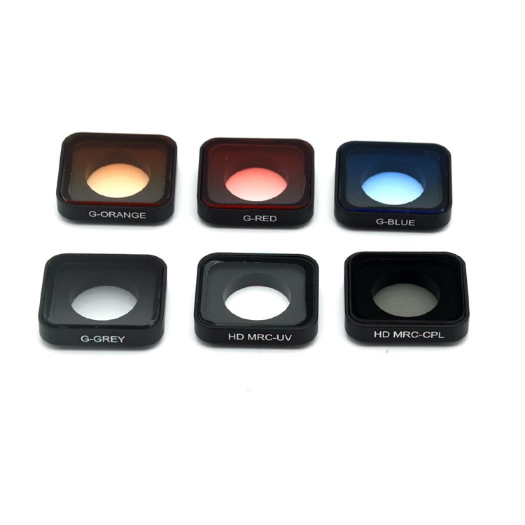Camera Lens Cover Protectors with Half Graduated Color Filter Lens + UV Lens + CPL Lens for GoPro Hero 6/5-1