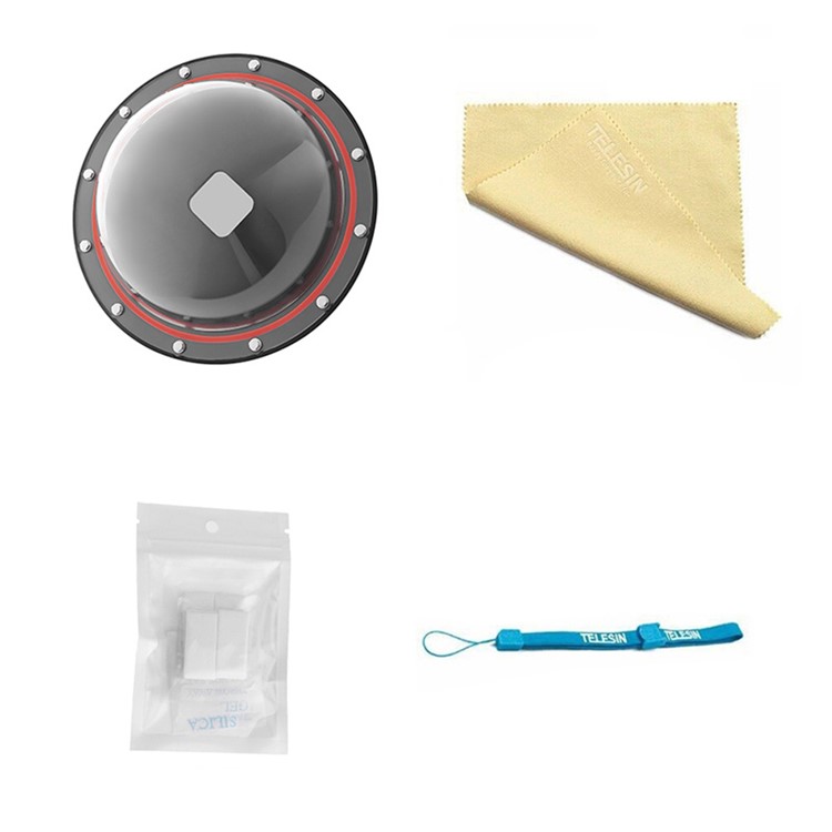 Dome Port Diving Lens Hood for GoPro Hero 4 Session with Strap and Anti-fog Inserts-10