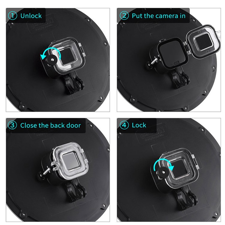 Dome Port Diving Lens Hood for GoPro Hero 4 Session with Strap and Anti-fog Inserts-11