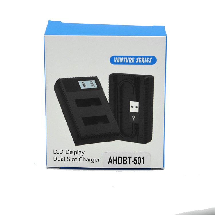 Portable LCD Display Two Slots Battery Charger for GoPro Hero 6/5-11