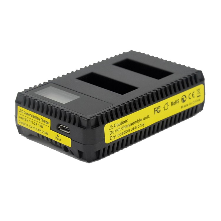 Portable LCD Display Two Slots Battery Charger for GoPro Hero 6/5-6