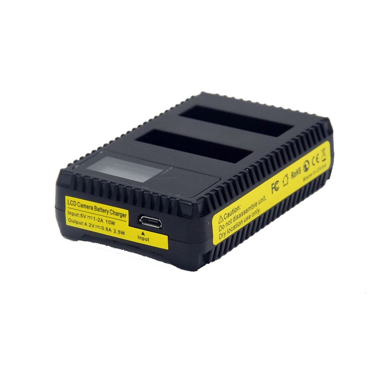 Cargador De Batería De Doble Ranura De Pantalla LCD Portátil Para Gopro Hero 4-5
