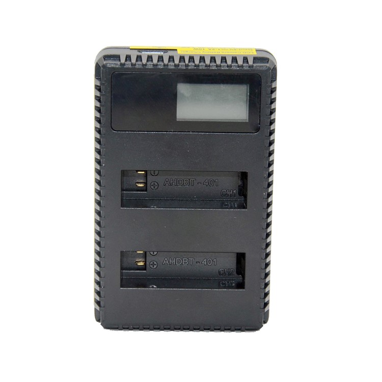 Exibir Portátil LCD Display Dual Slot Battery Charger Para GoPro Hero 4