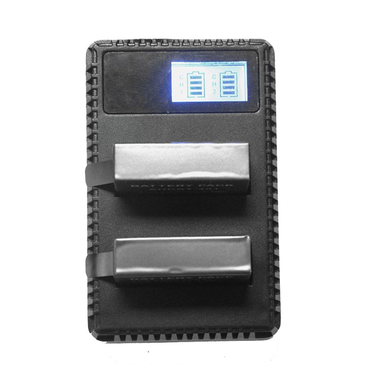 Exibir Portátil LCD Display Dual Slot Battery Charger Para GoPro Hero 4