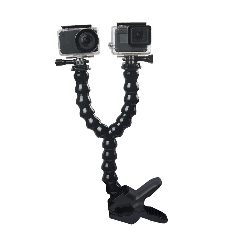 Dual Snake Arm Jaws Flex Clamp Mount for GoPro Hero 6/5/4 Session/4/3+/3/2/1, SJ4000/SJ5000/SJ6000, Xiaomi Yi-6