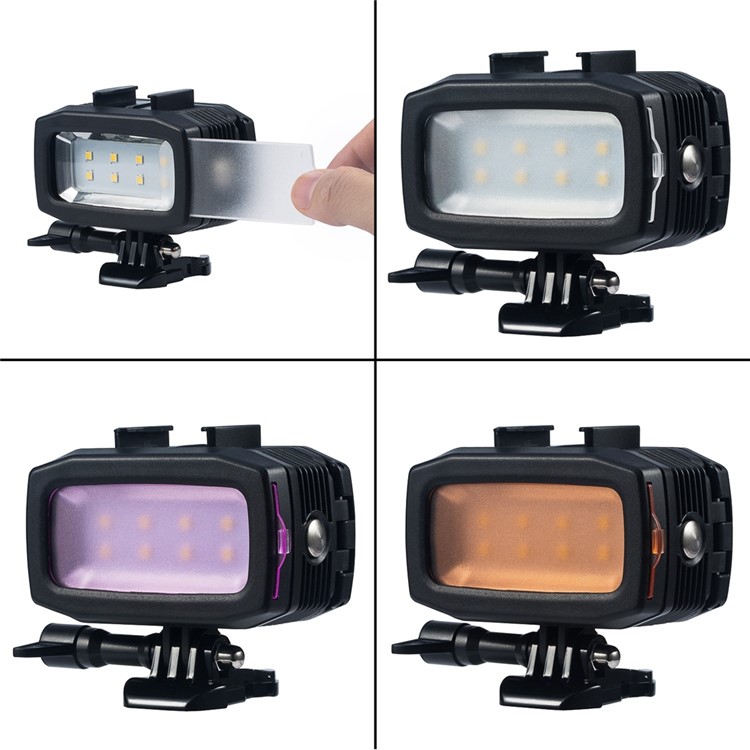 8-LED Underwater 30m 700LM Diving Lamp Waterproof LED Video Light Lamp for GoPro Sports Camera-2