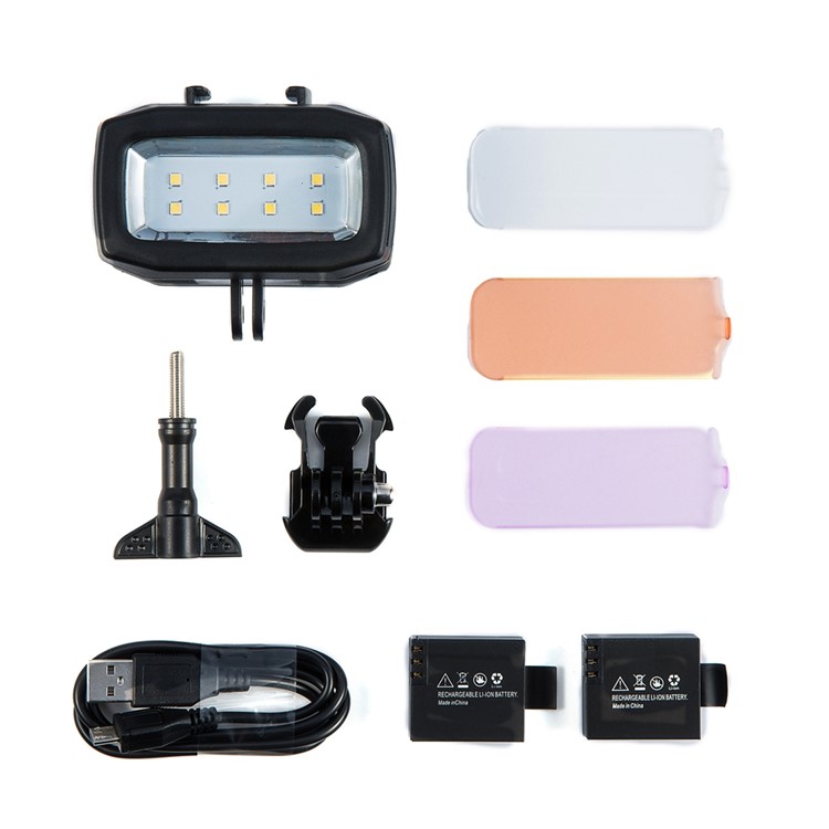 8-LED Underwater 30m 700LM Diving Lamp Waterproof LED Video Light Lamp for GoPro Sports Camera-3