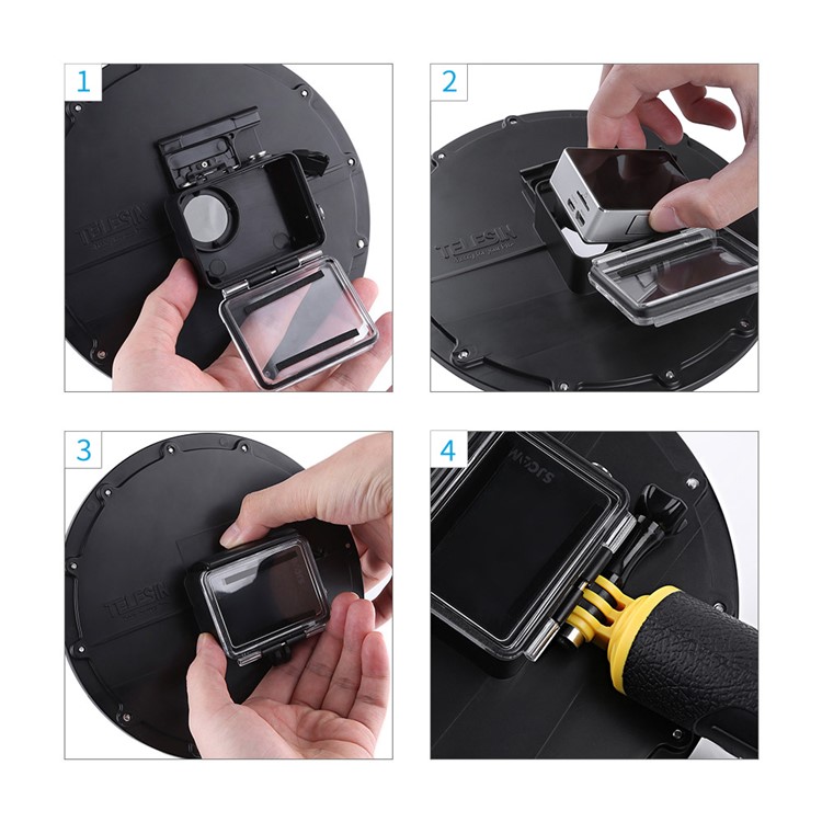 TELESIN Waterproof Housing Diving Mask Diving Dome Port for SJCAM SJ6 / SJ7 Action Camera-13