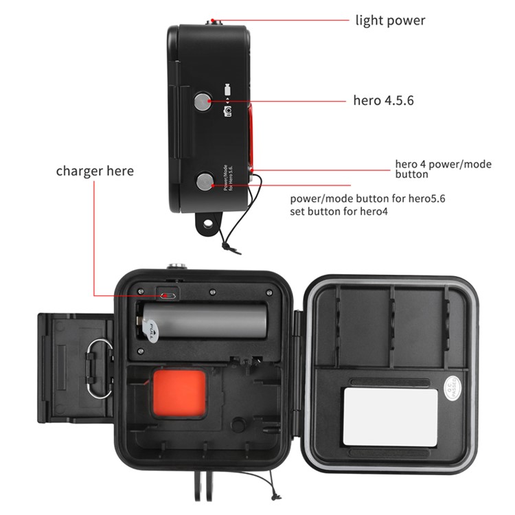 SHOOT XTGP435 20 LEDs Kangaroo Diving Light Underwater 40M Protective Housing Case-6