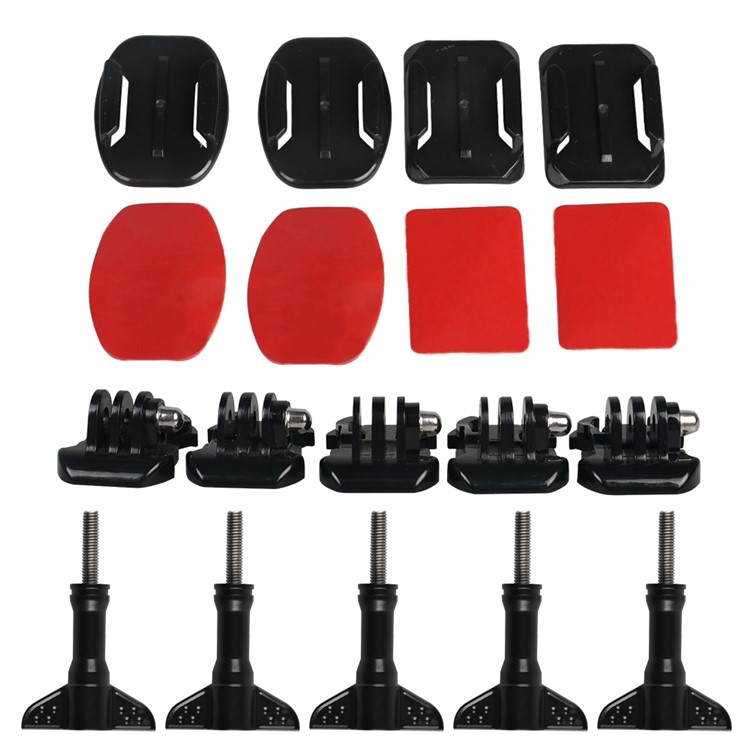 18 in 1 Accessories Kit with Curved Mount, Flat Mount for GoPro Camera-1