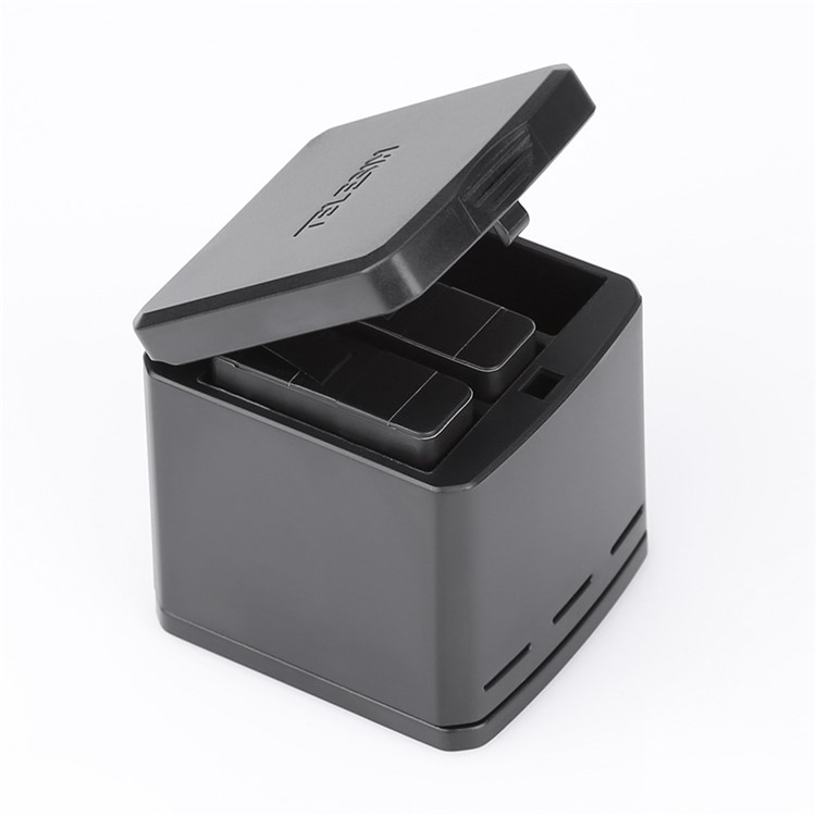 TELESIN Caja De Carga De Almacenamiento De Batería De 3 Ranuras Con 2 Paquetes De Batería Para Gopro Hero 7 Black / Hero 5/6 Cámara De Acción-4