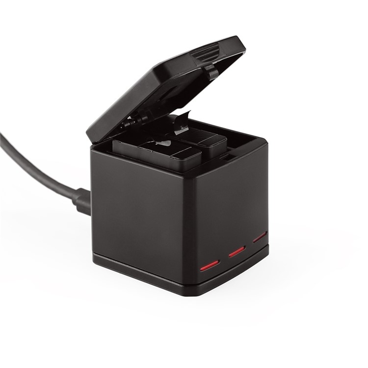 TELESIN Caja De Carga De Almacenamiento De Batería De 3 Ranuras Con 2 Paquetes De Batería Para Gopro Hero 7 Black / Hero 5/6 Cámara De Acción-7