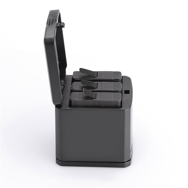 TELESIN Caja De Carga De Almacenamiento De Batería De 3 Ranuras Con 2 Paquetes De Batería Para Gopro Hero 7 Black / Hero 5/6 Cámara De Acción-8