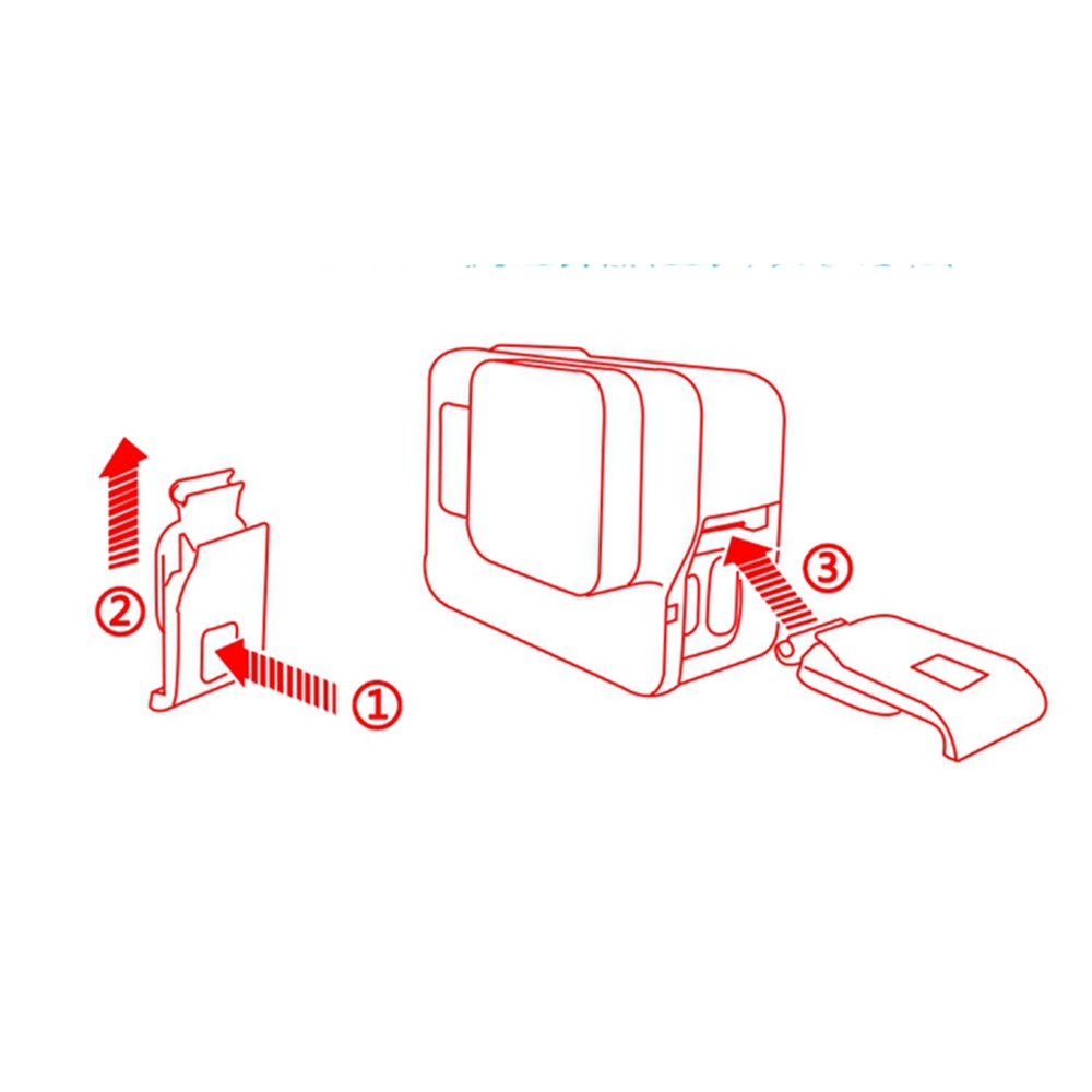 AT753 Porte Latérale Protectrice Remplacement De La Couverture De La Poussière Pour GoPro Hero 5/6-14